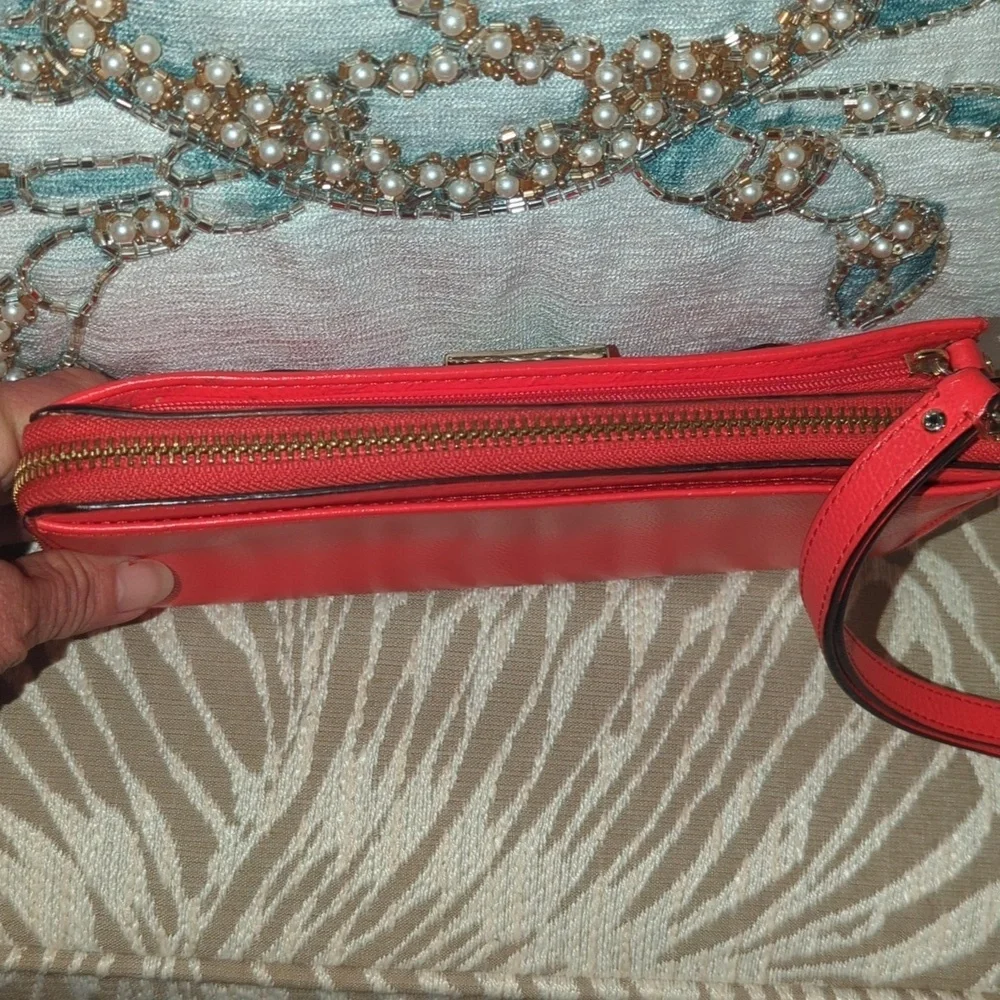 Kate Spade Red leather long wristlet wallet